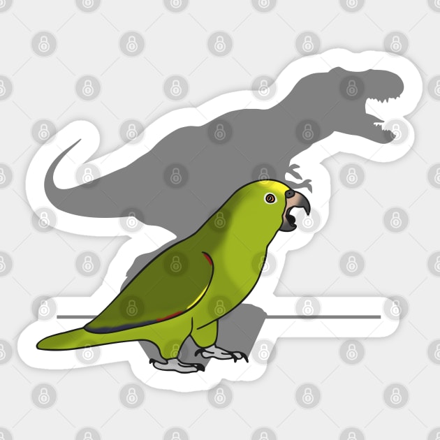 T-rex Yellow Crowned Amazon Panama Parrot Sticker by FandomizedRose